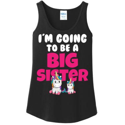 New I'm Going To Be A Big Sister Cute Unicorn Ladies Essential Tank