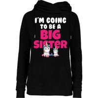 New I'm Going To Be A Big Sister Cute Unicorn Womens Funnel Neck Pullover Hood