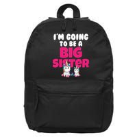 New I'm Going To Be A Big Sister Cute Unicorn 16 in Basic Backpack