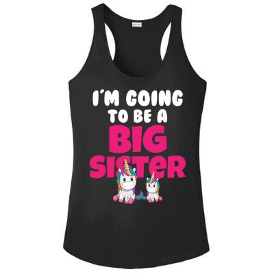 New I'm Going To Be A Big Sister Cute Unicorn Ladies PosiCharge Competitor Racerback Tank