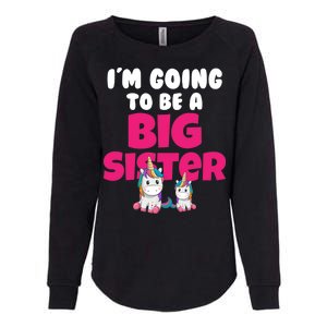 New I'm Going To Be A Big Sister Cute Unicorn Womens California Wash Sweatshirt