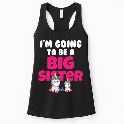 New I'm Going To Be A Big Sister Cute Unicorn Womens Tank Top