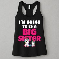 New I'm Going To Be A Big Sister Cute Unicorn Womens Tank Top