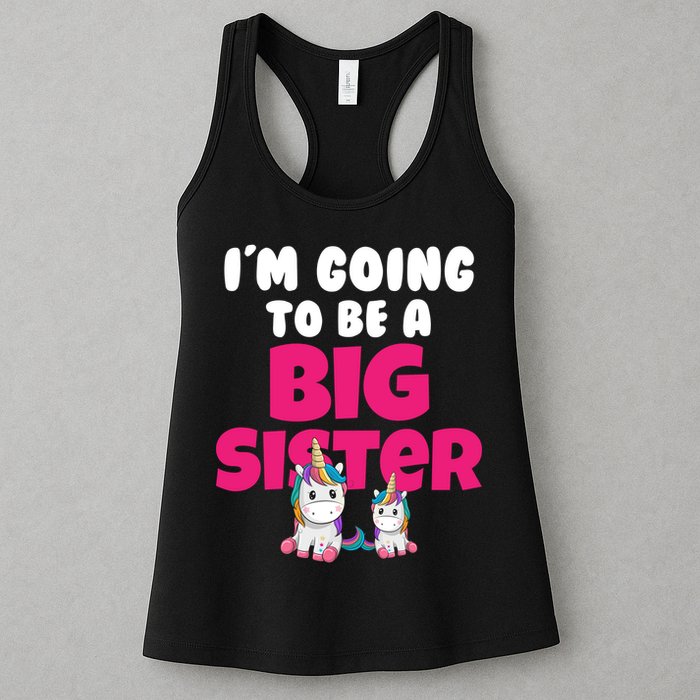 New I'm Going To Be A Big Sister Cute Unicorn Womens Tank Top