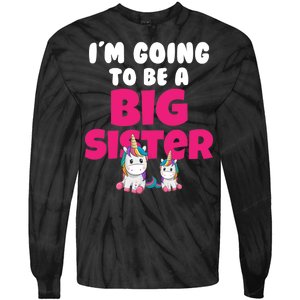 New I'm Going To Be A Big Sister Cute Unicorn Tie-Dye Long Sleeve Shirt