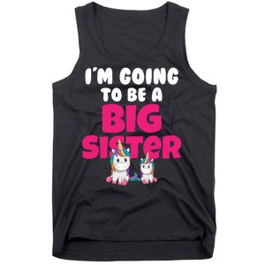 New I'm Going To Be A Big Sister Cute Unicorn Tank Top