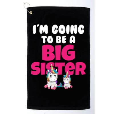 New I'm Going To Be A Big Sister Cute Unicorn Golf Towel