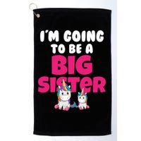 New I'm Going To Be A Big Sister Cute Unicorn Golf Towel
