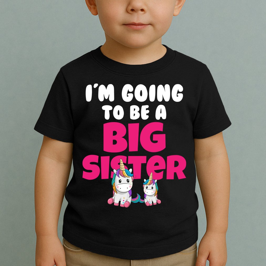 New I'm Going To Be A Big Sister Cute Unicorn Toddler T-Shirt