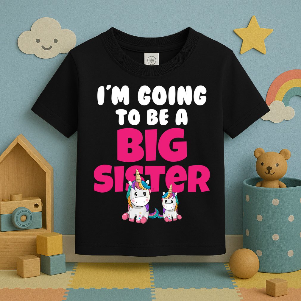 New I'm Going To Be A Big Sister Cute Unicorn Toddler T-Shirt