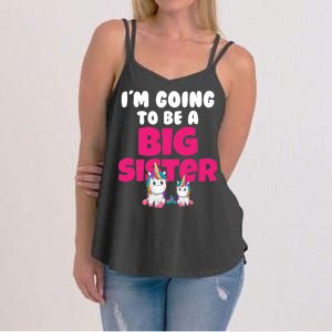 New I'm Going To Be A Big Sister Cute Unicorn Women's Strappy Tank