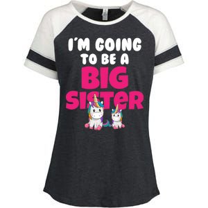 New I'm Going To Be A Big Sister Cute Unicorn Enza Ladies Jersey Colorblock Tee