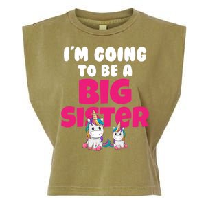 New I'm Going To Be A Big Sister Cute Unicorn Garment-Dyed Women's Muscle Tee