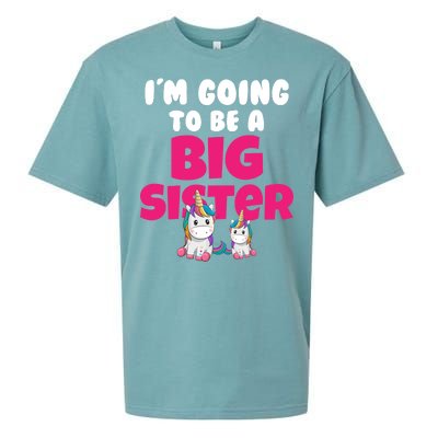 New I'm Going To Be A Big Sister Cute Unicorn Sueded Cloud Jersey T-Shirt