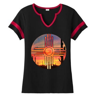 New Mexico Desert Sunset Ladies Halftime Notch Neck Tee