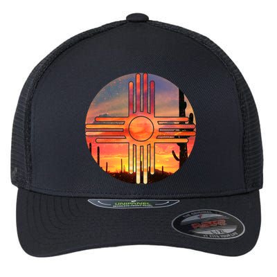 New Mexico Desert Sunset Flexfit Unipanel Trucker Cap