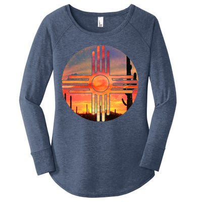 New Mexico Desert Sunset Women's Perfect Tri Tunic Long Sleeve Shirt