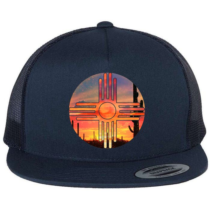 New Mexico Desert Sunset Flat Bill Trucker Hat