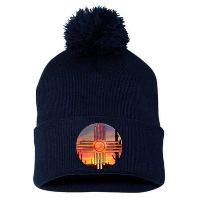 New Mexico Desert Sunset Pom Pom 12in Knit Beanie