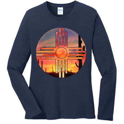 New Mexico Desert Sunset Ladies Long Sleeve Shirt