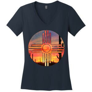 New Mexico Desert Sunset Women's V-Neck T-Shirt