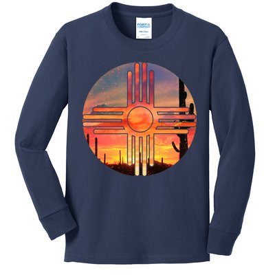 New Mexico Desert Sunset Kids Long Sleeve Shirt