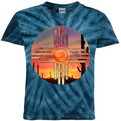 New Mexico Desert Sunset Kids Tie-Dye T-Shirt