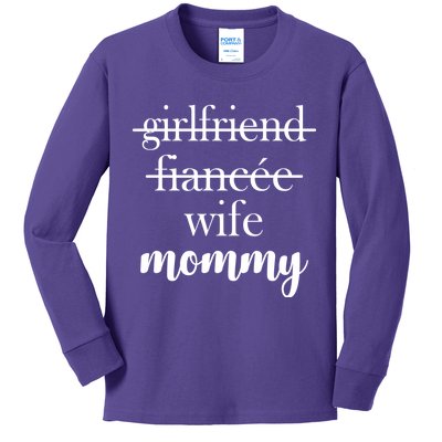 New Mommy Girlfriend Wife Fiancee  Kids Long Sleeve Shirt