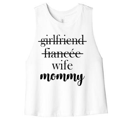 New Mommy Girlfriend Wife Fiancee  Women's Racerback Cropped Tank