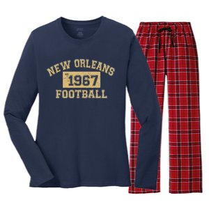 New Orleans Football Establish 1967 Women's Long Sleeve Flannel Pajama Set 