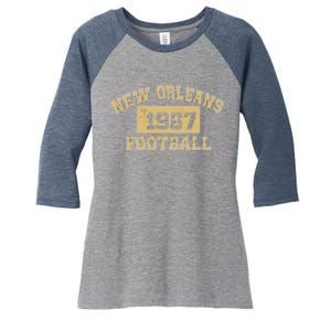 New Orleans Football Establish 1967 Women's Tri-Blend 3/4-Sleeve Raglan Shirt