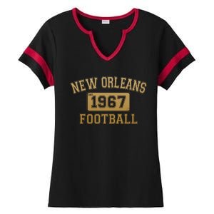 New Orleans LA Football Est 1967 Classic Logo Ladies Halftime Notch Neck Tee