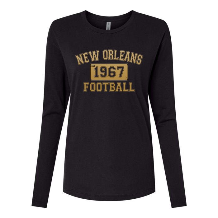 New Orleans LA Football Est 1967 Classic Logo Womens Cotton Relaxed Long Sleeve T-Shirt