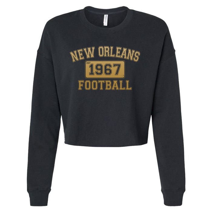 New Orleans LA Football Est 1967 Classic Logo Cropped Pullover Crew