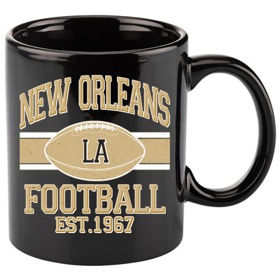 New Orleans LA Football Vintage Sports Logo 11oz C Handle Ceramic Mug
