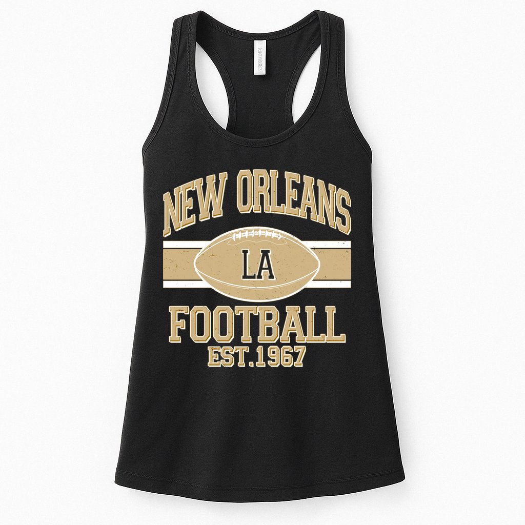 New Orleans LA Football Vintage Sports Logo Womens Tank Top
