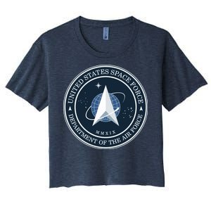 New United States Space Force Logo 2020 Women's Crop Top Tee