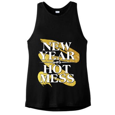 New Year Same Hot Mess Ladies PosiCharge Tri-Blend Wicking Tank