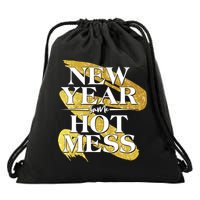 New Year Same Hot Mess Drawstring Bag