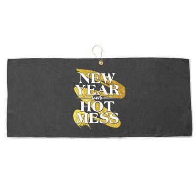 New Year Same Hot Mess Large Microfiber Waffle Golf Towel