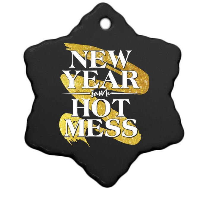 New Year Same Hot Mess Ceramic Star Ornament