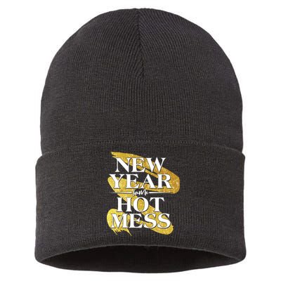 New Year Same Hot Mess Sustainable Knit Beanie
