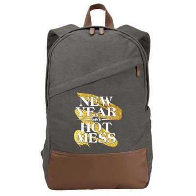 New Year Same Hot Mess Cotton Canvas Backpack