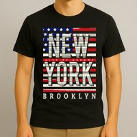 New York - City of Dreams Typography - Brooklyn USA T-Shirt