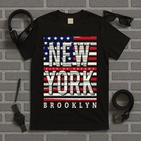 New York - City of Dreams Typography - Brooklyn USA T-Shirt