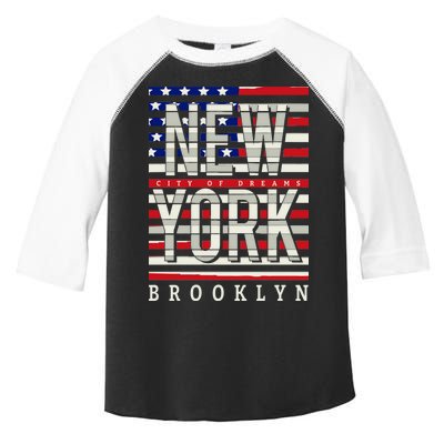 New York - City of Dreams Typography - Brooklyn USA Toddler Fine Jersey T-Shirt