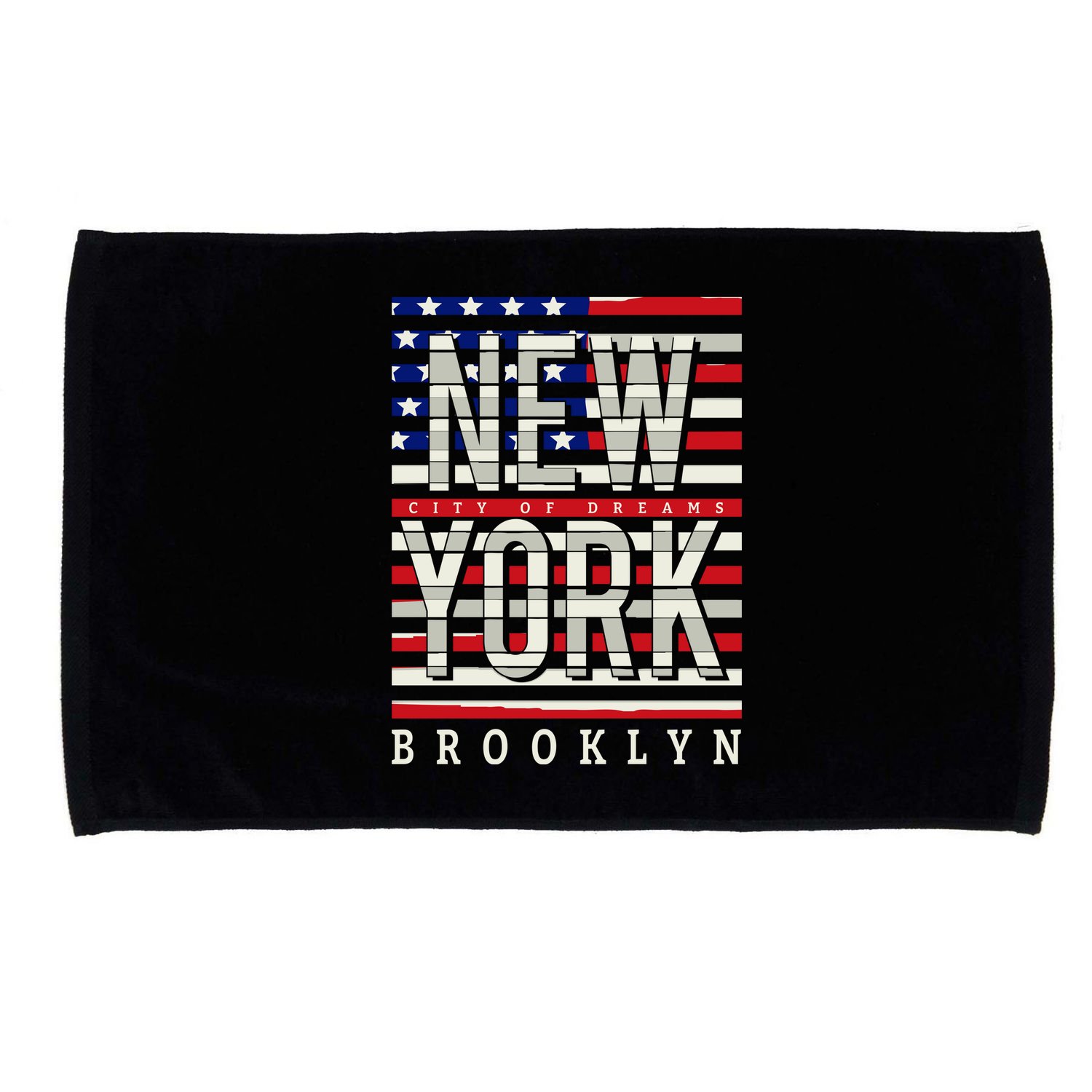 New York - City of Dreams Typography - Brooklyn USA Microfiber Hand Towel