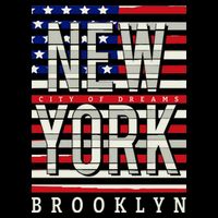 New York - City of Dreams Typography - Brooklyn USA Full Zip Hoodie