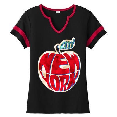 New York City Big Apple Ladies Halftime Notch Neck Tee