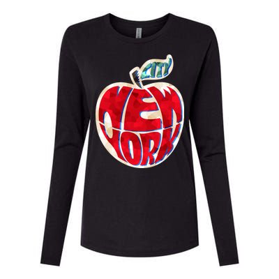 New York City Big Apple Womens Cotton Relaxed Long Sleeve T-Shirt